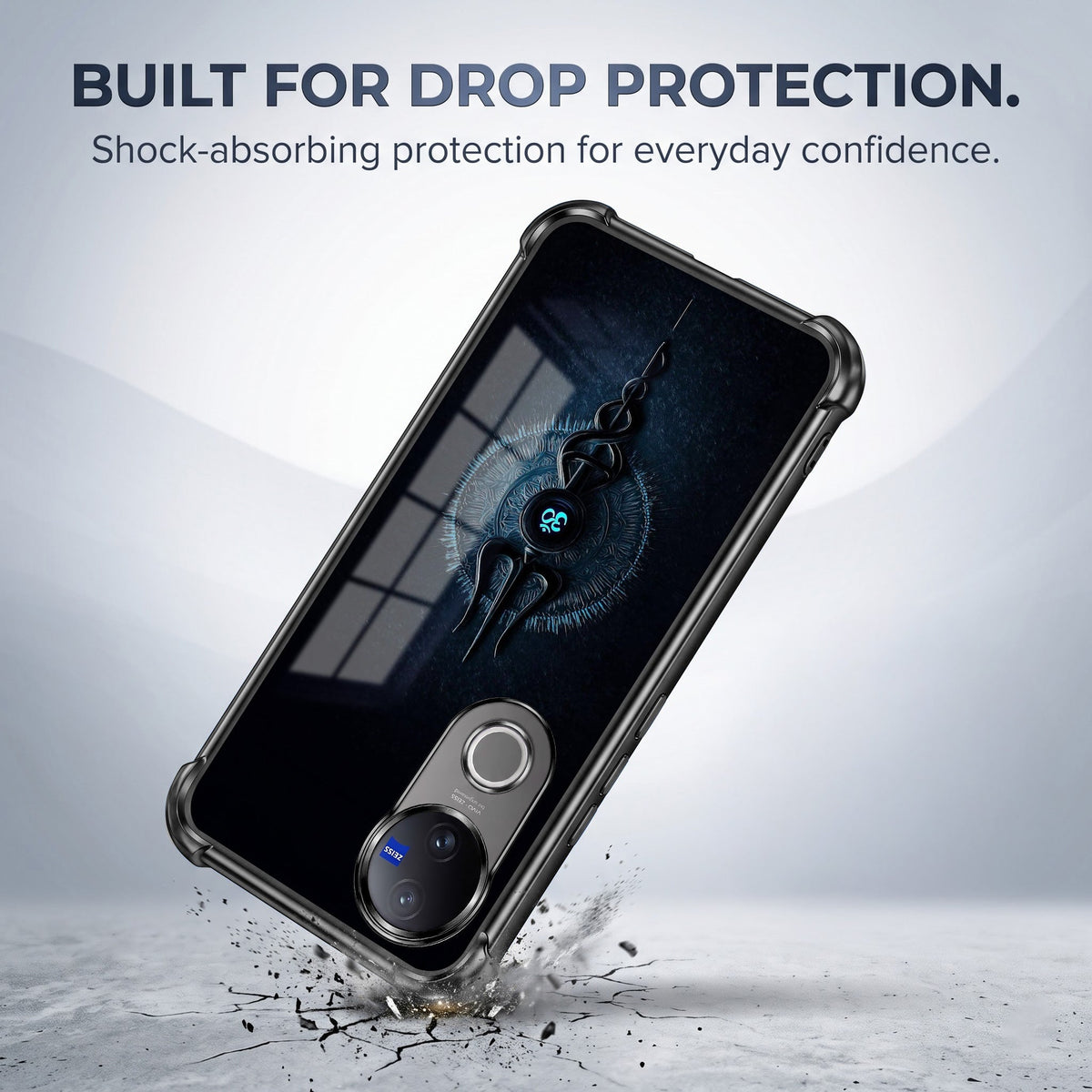 Vivo V50 5G Shiva Aura Black Airbags Printed Back Case