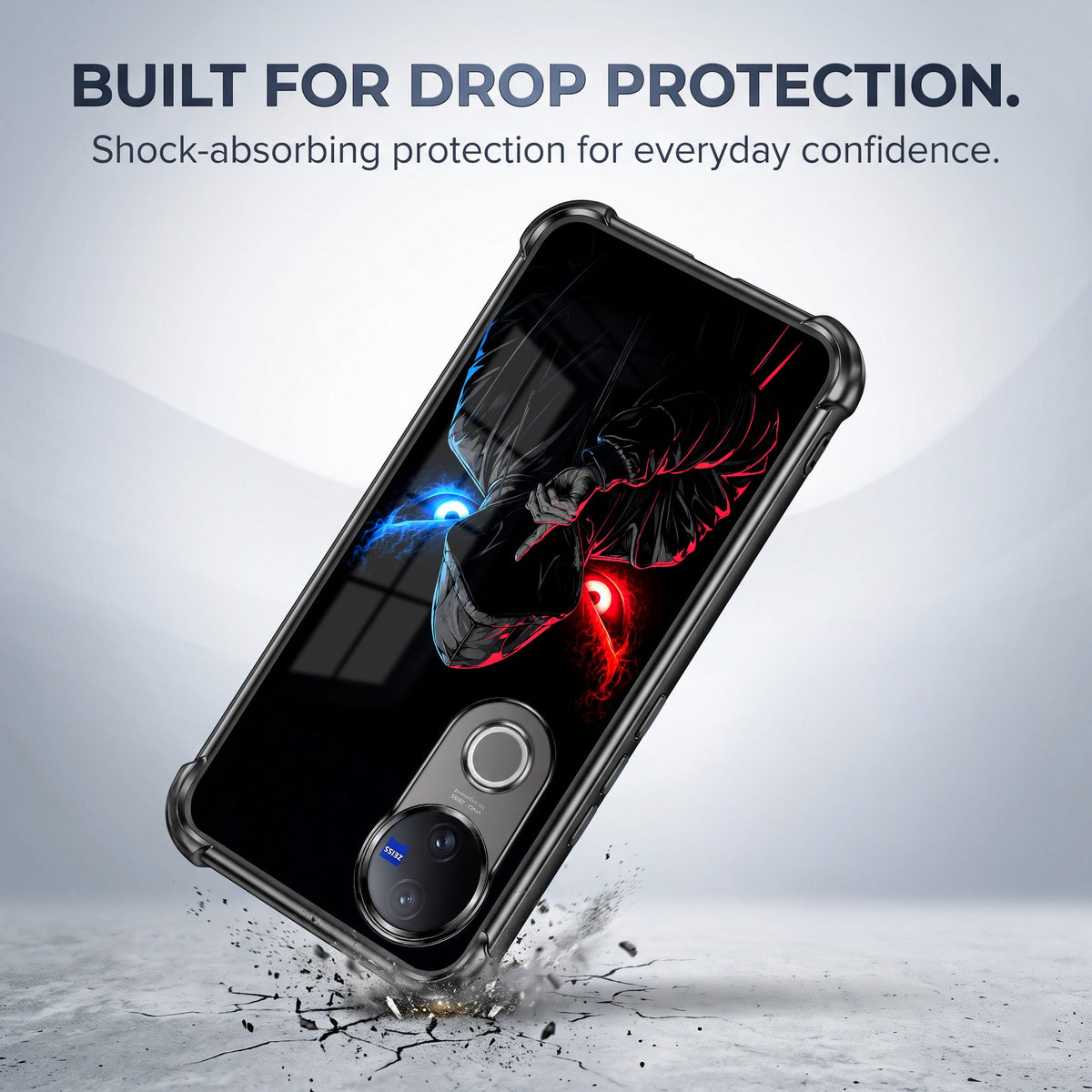 Vivo V50 5G Hooded Shadow Demon Black Airbags Printed Back Case