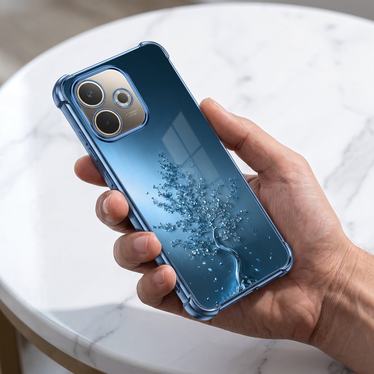 Oppo A5 Pro 5G Faith Tree Blue Airbags Printed Back Case
