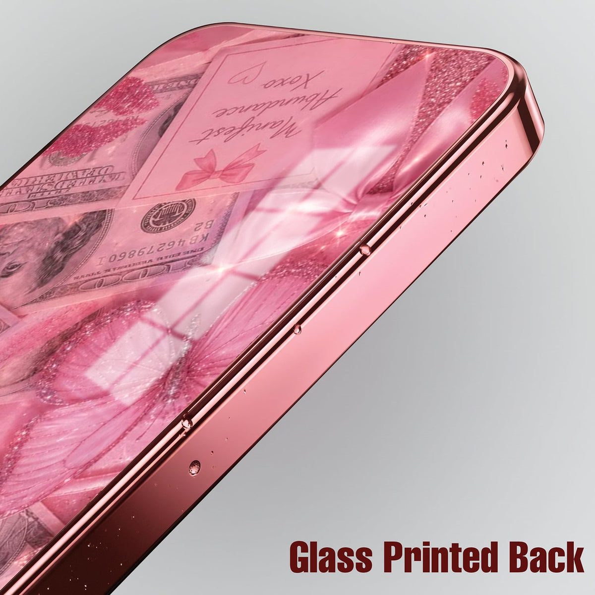 Vivo V70 FE 5G Luxury Dollar Butterfly Pink Electroplated Glass Phone Back Case