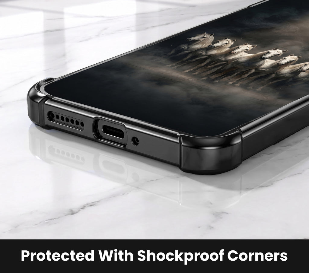 Oppo F31 Pro 5G Running Horses Black Airbags Printed Back Case