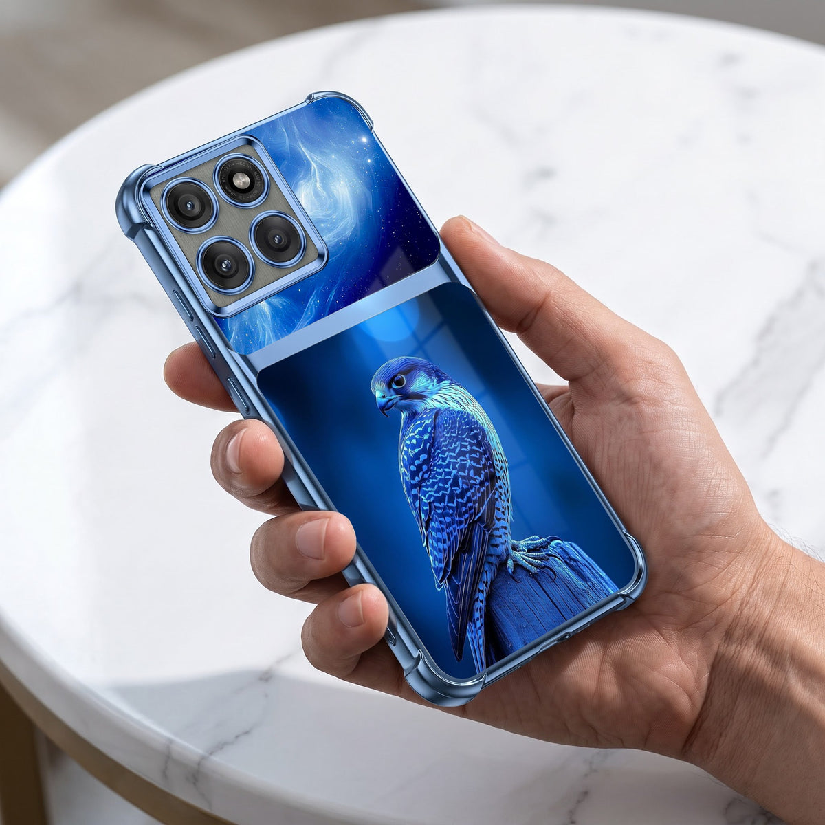 Motorola Edge 60 Pro 5G Royal Falcon Dual-Tone Transparent Blue Airbags Case