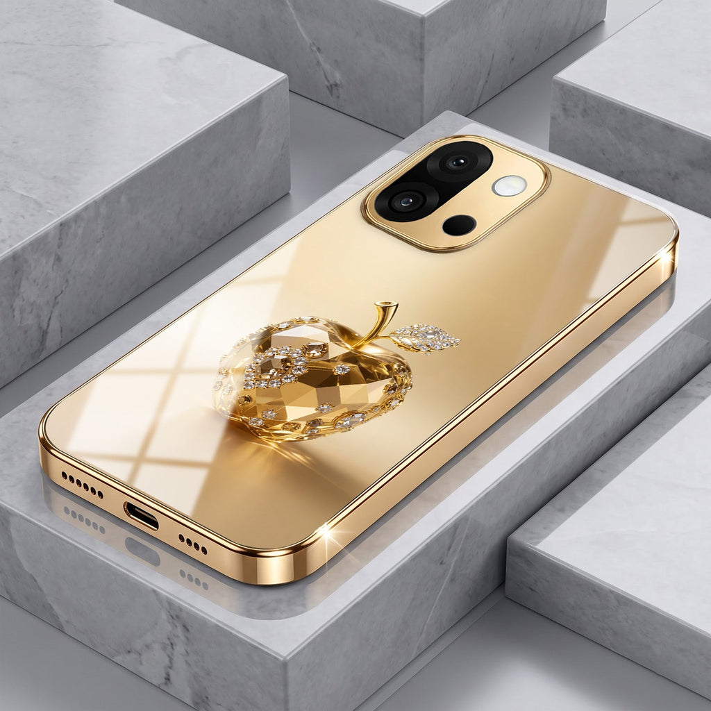 OnePlus 13s 5G Golden Apple Gold Electroplated Glass Phone Back Case