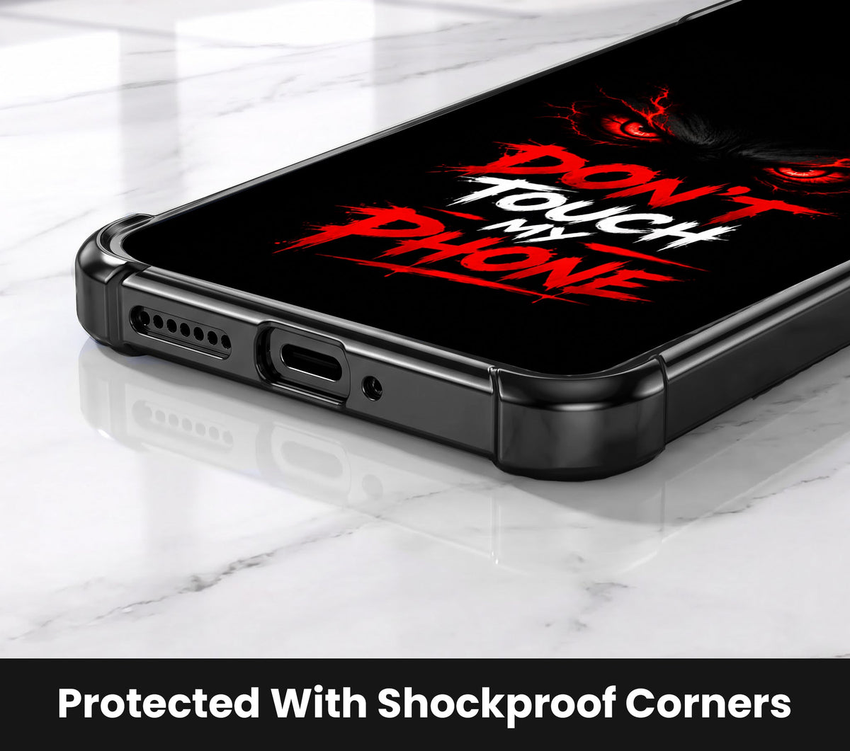Vivo T5 Pro 5G Don't Touch My Phone Black Airbags Printed Back Case