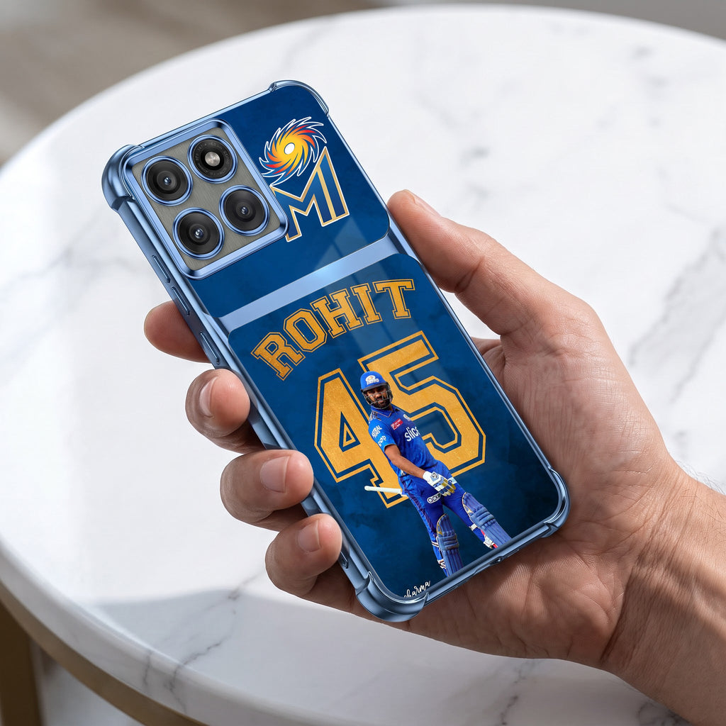 Motorola Edge 60 Pro 5G Hitman Rohit Dual-Tone Transparent Blue Airbags Case