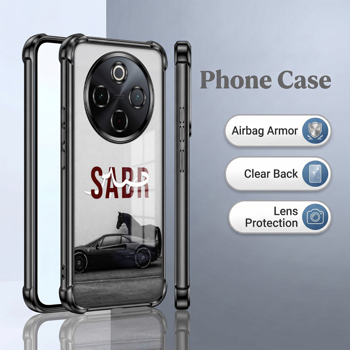 Vivo T4 5G SABR Black Airbags Printed Back Case