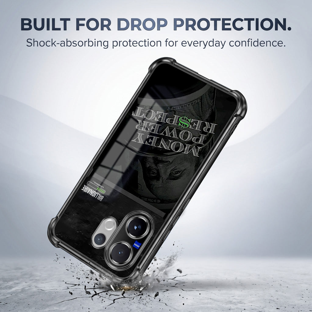 Vivo V60 5G Money Power Dual-Tone Transparent Black Airbags Case