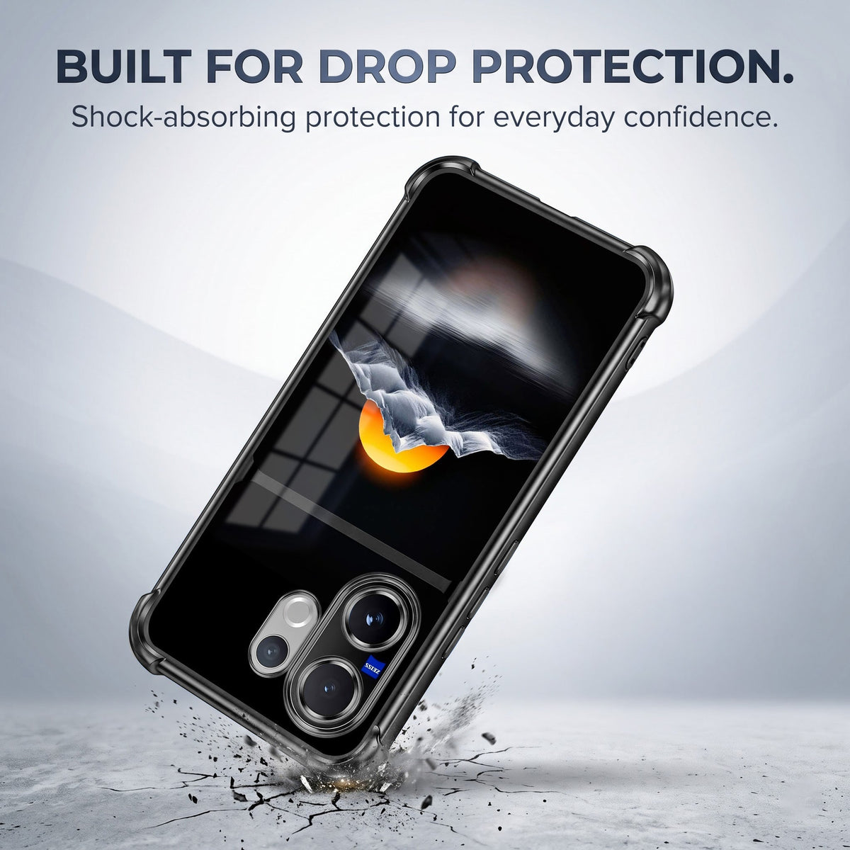 Vivo V60 5G Golden Sunset Dual-Tone Transparent Black Airbags Case