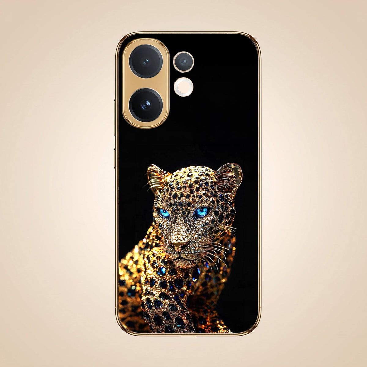 Vivo T4 Pro 5G Panther Gold Electroplated Glass Phone Back Case
