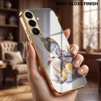 Samsung Galaxy A56 5G Bal Krishna Blessings Gold Electroplated Glass Phone Back Case