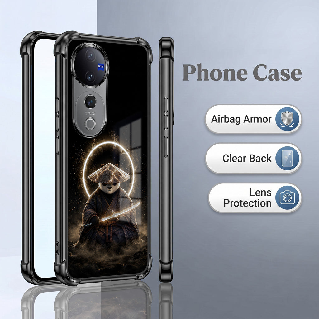 Vivo V40 Pro 5G Warrior Panda Black Airbags Printed Back Case