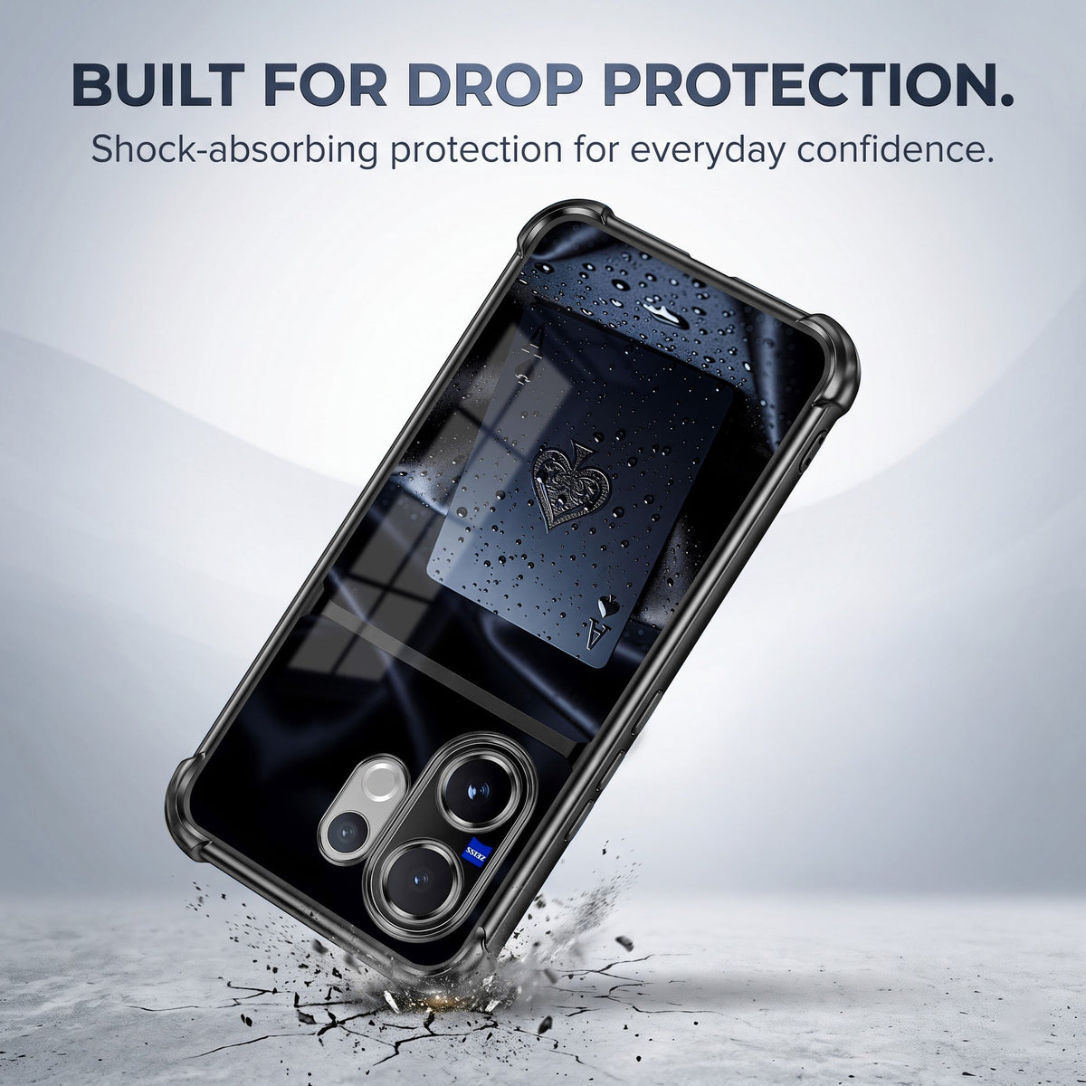Vivo V60 5G Ace King Dual-Tone Transparent Black Airbags Case