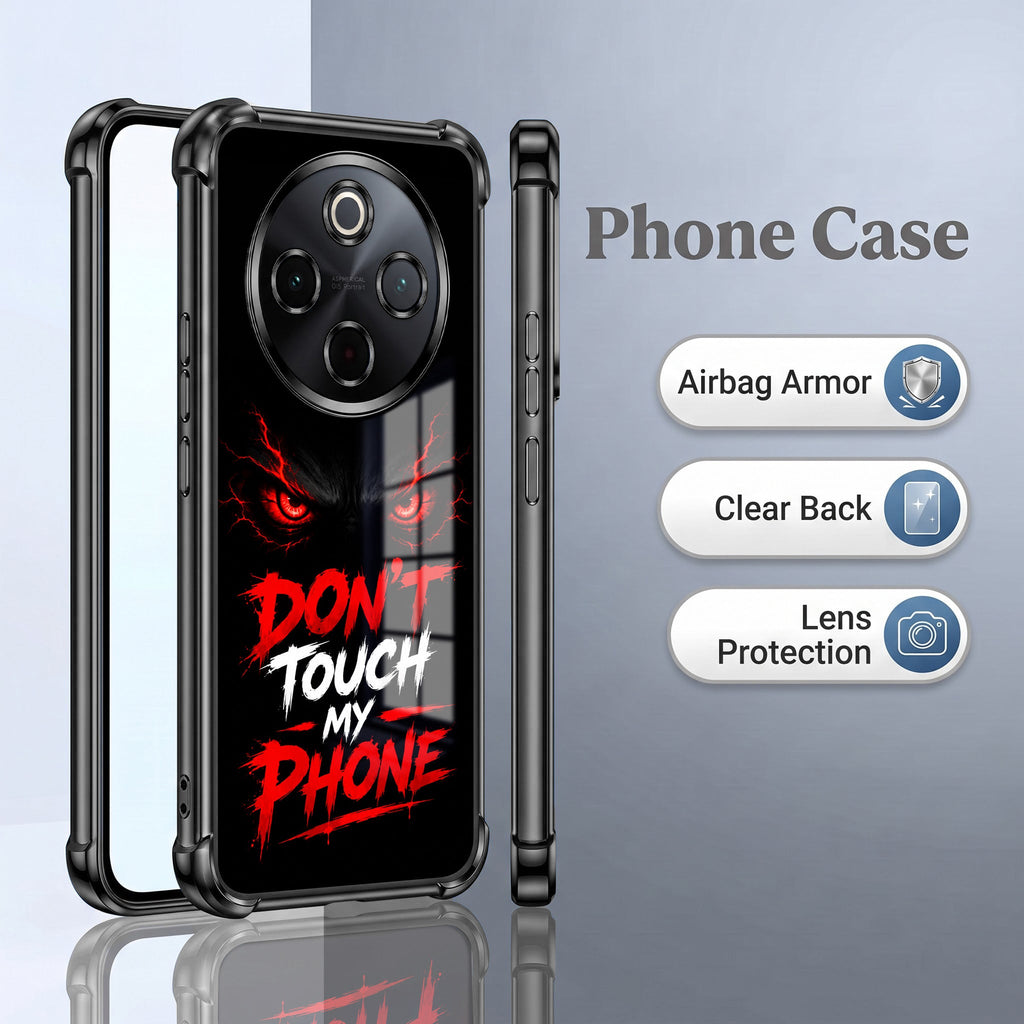 Vivo T4 5G Don't Touch My Phone Black Airbags Printed Back Case