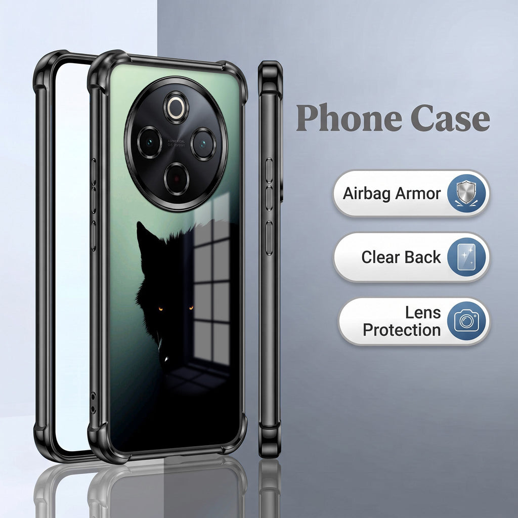 Vivo T4 5G Shadow Prowler Black Airbags Printed Back Case