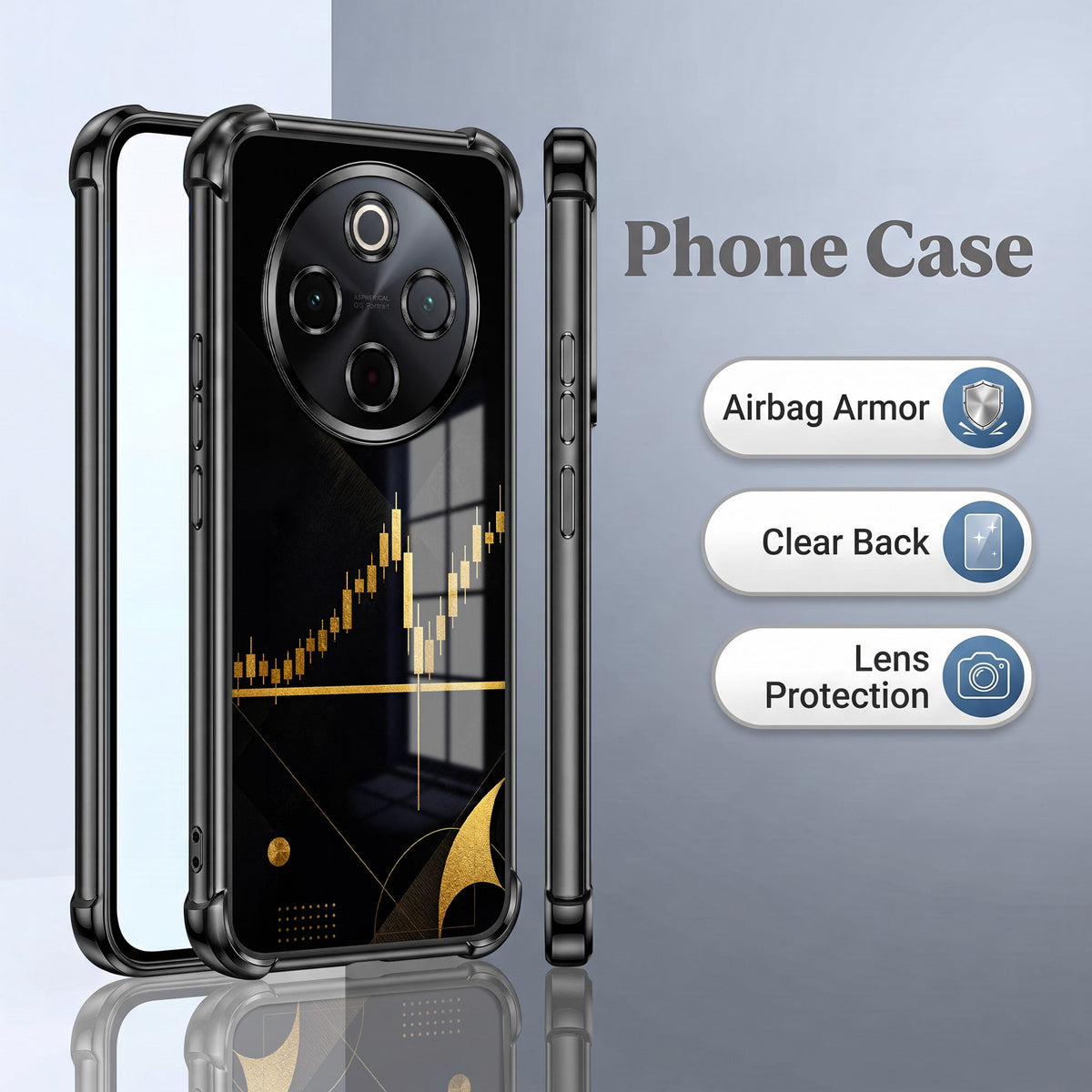 Vivo T4 5G Trading Candles Black Airbags Printed Back Case