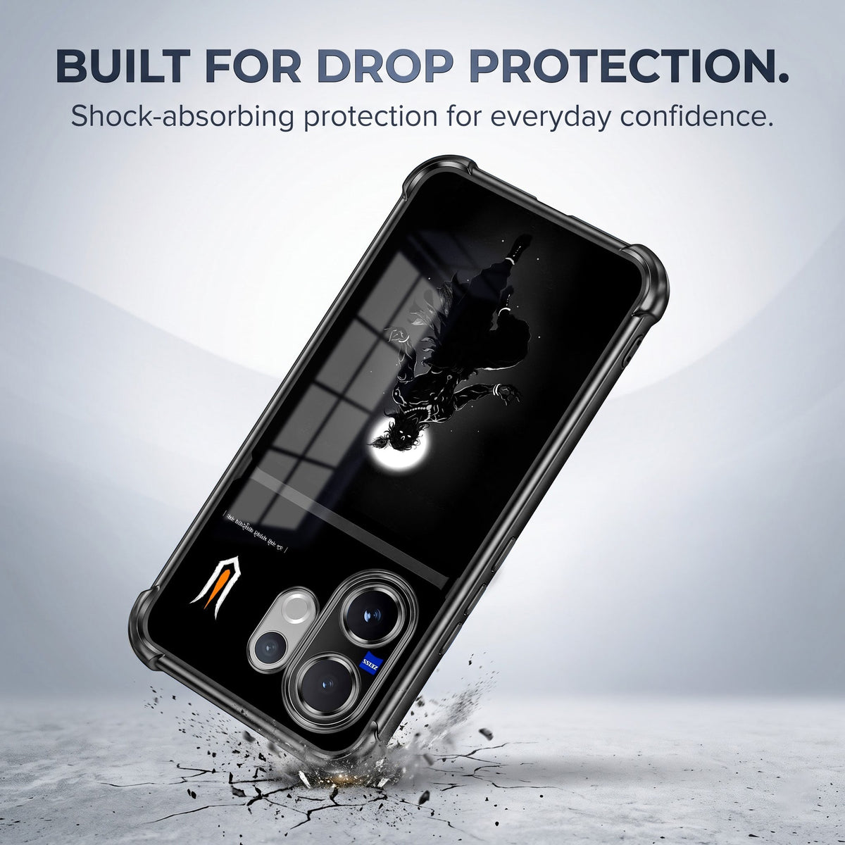 Vivo V60 5G Vasudev Spiritual Shadow Dual-Tone Transparent Black Airbags Case