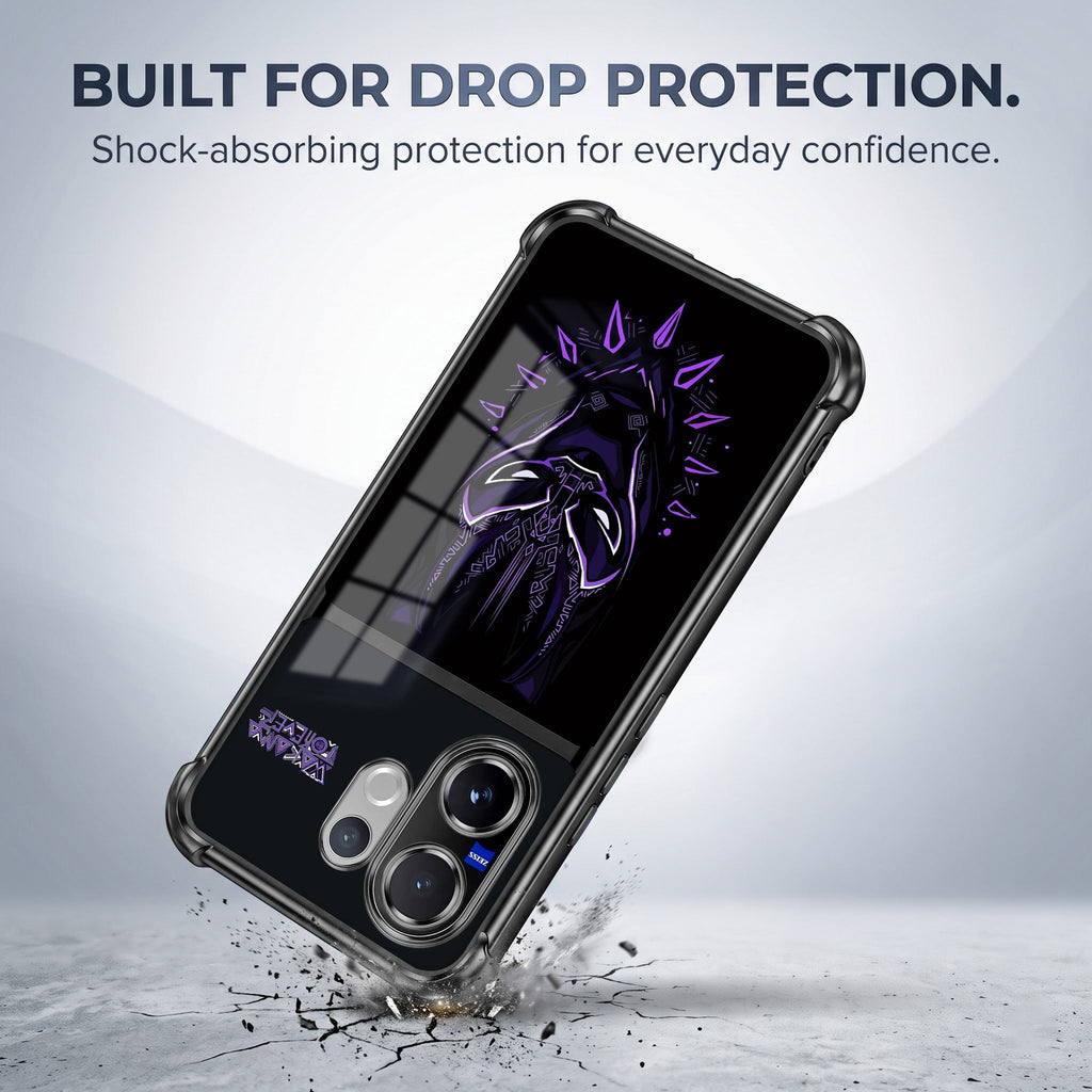 Vivo V60 5G Wakanda Forever Dual-Tone Transparent Black Airbags Case