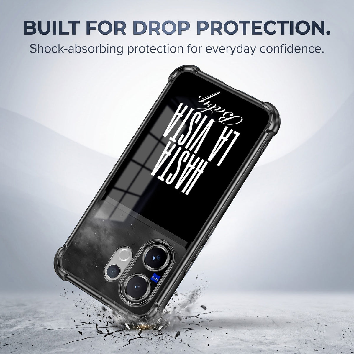 Vivo V60 5G Hasta La Vista Dual-Tone Transparent Black Airbags Case
