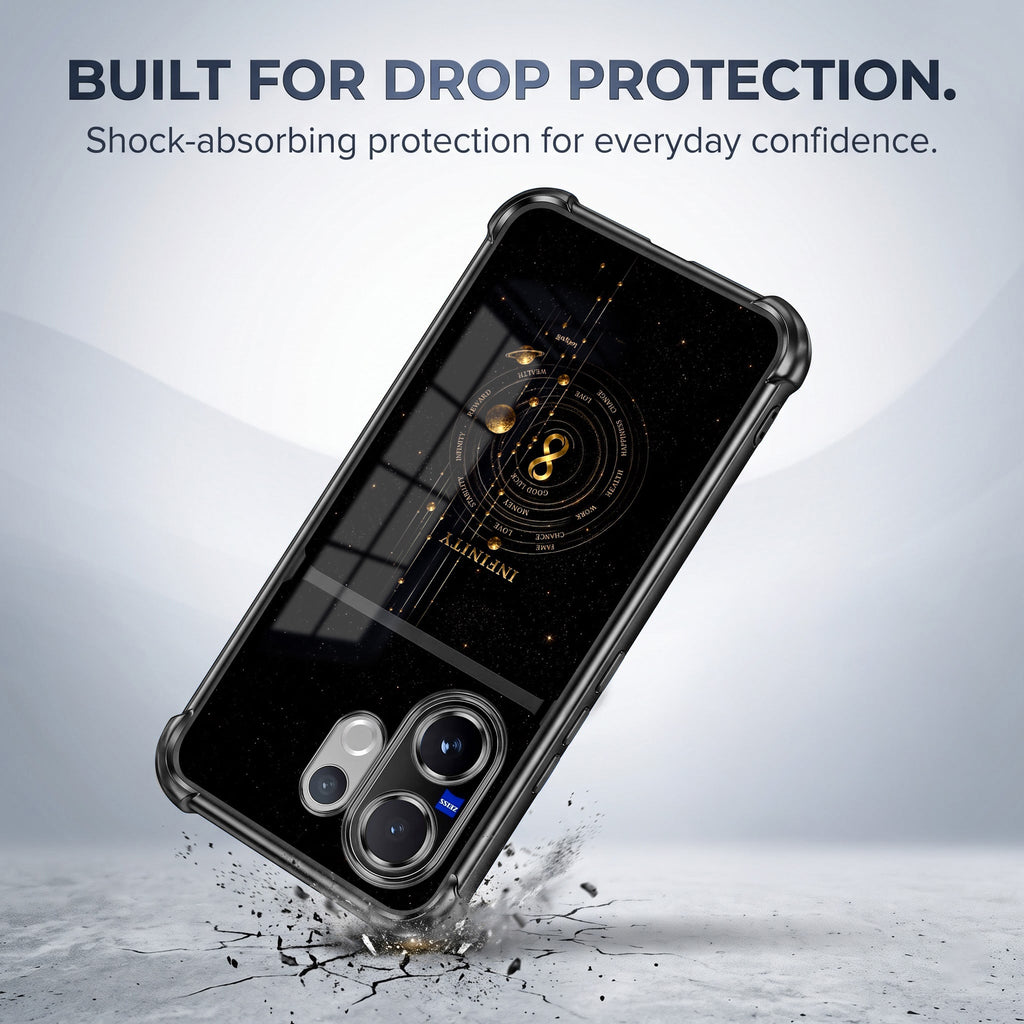 Vivo V60 5G Infinity Manifestation Dual-Tone Transparent Black Airbags Case