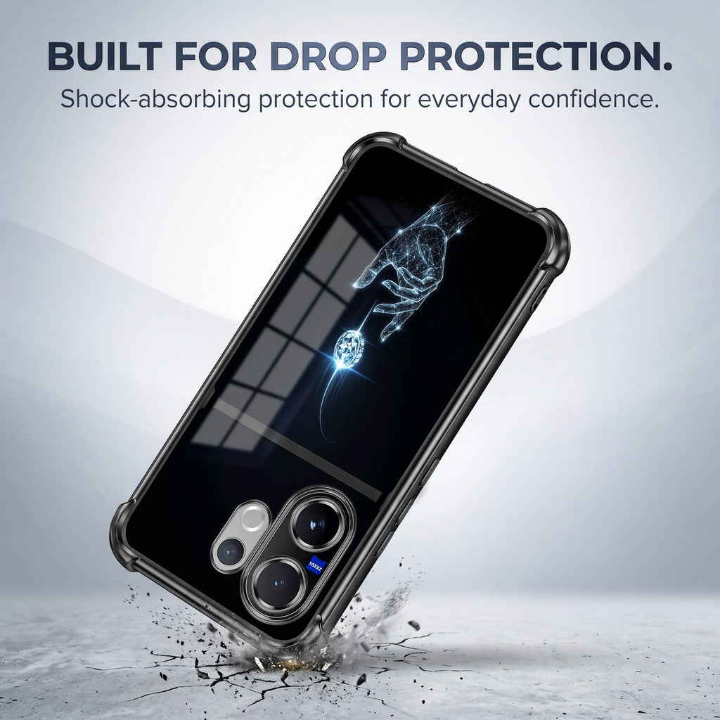Vivo V60 5G Cosmic Energy Dual-Tone Transparent Black Airbags Case