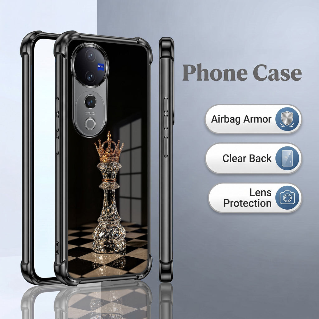 Vivo V40 Pro 5G Chess King Black Airbags Printed Back Case
