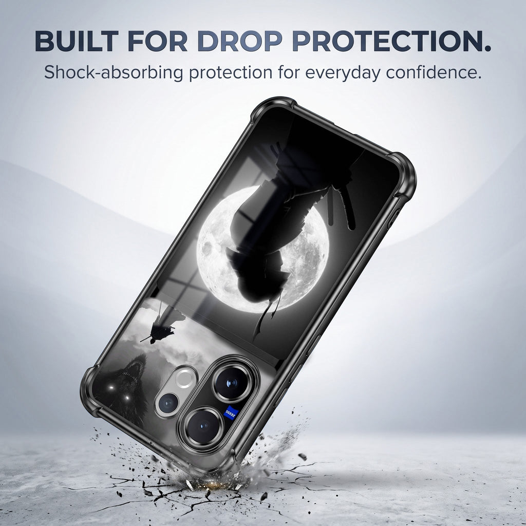 Vivo V60 5G Moonlit Ronin Dual-Tone Transparent Black Airbags Case