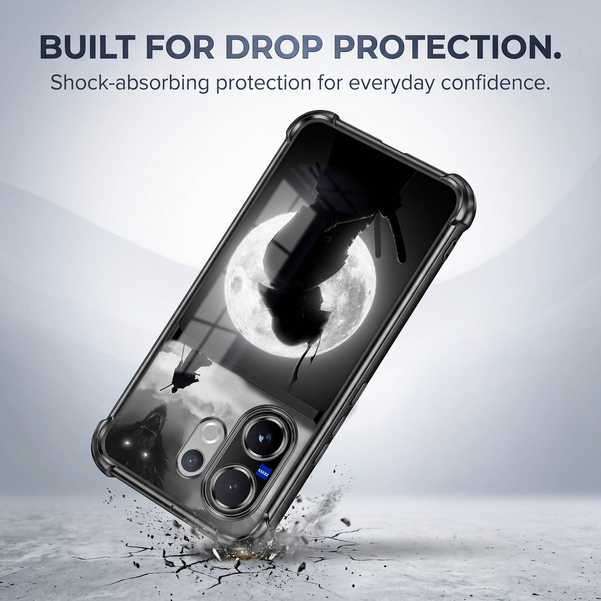 Vivo V60 5G Moonlit Ronin Dual-Tone Transparent Black Airbags Case