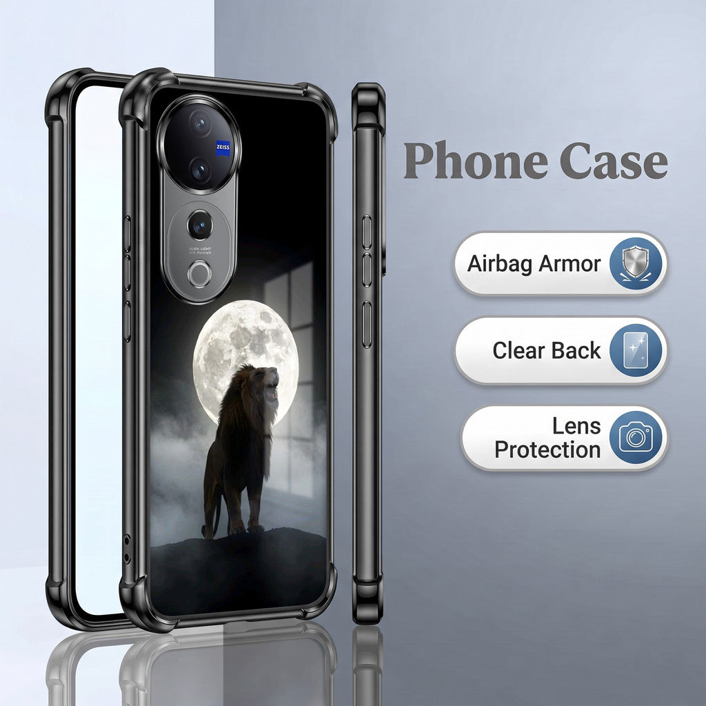 Vivo V40 Pro 5G Lunar Wolf Black Airbags Printed Back Case