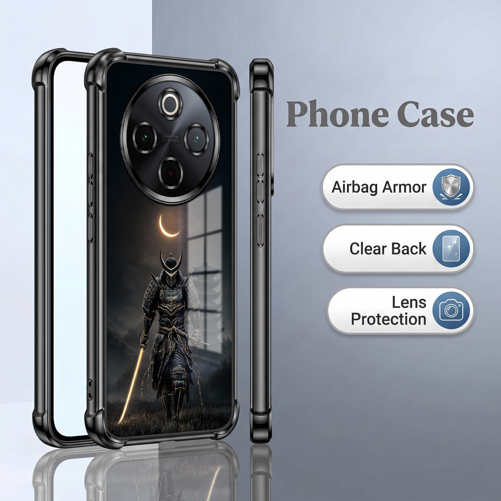 Vivo T4 5G Samurai Warrior Black Airbags Printed Back Case