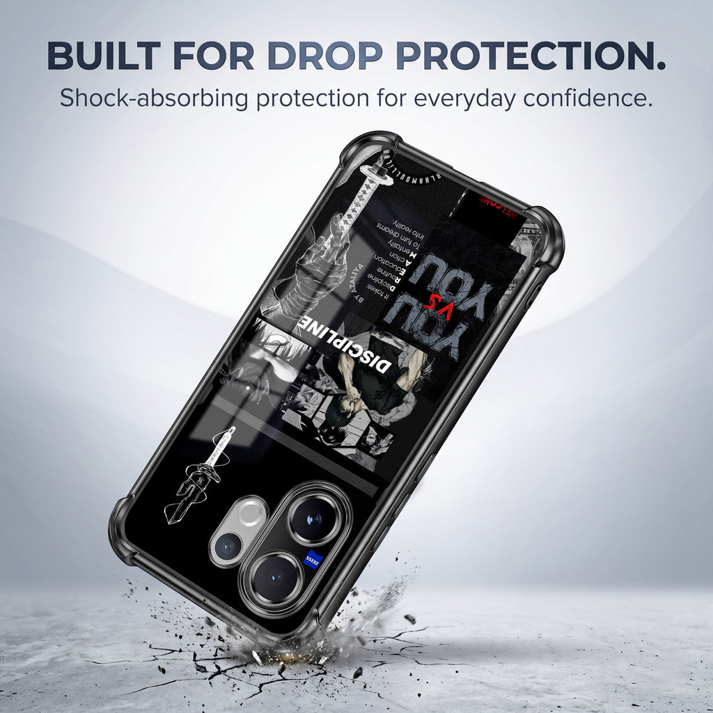 Vivo V60 5G Discipline Over Dual-Tone Transparent Black Airbags Case