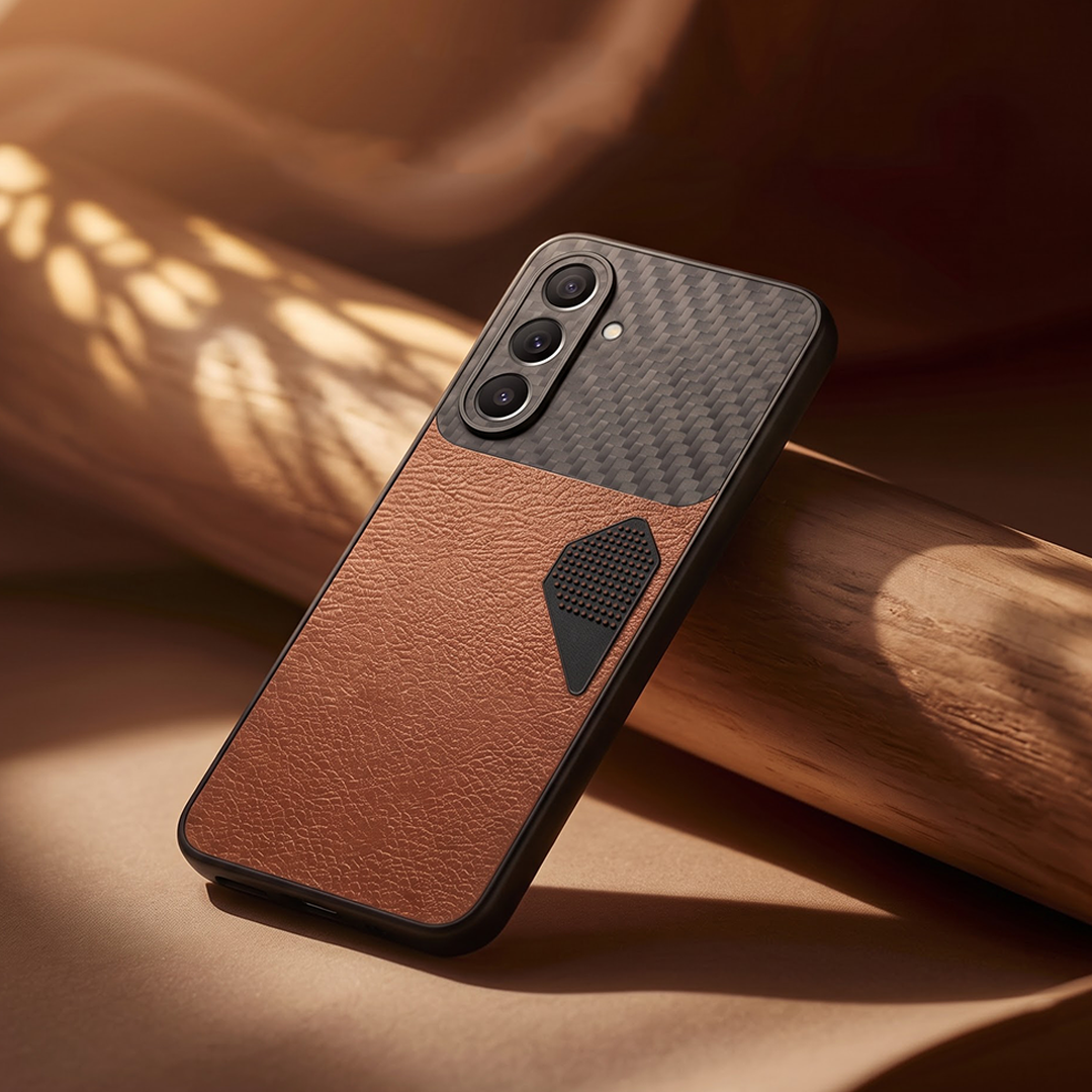 Samsung Galaxy A27 5G Carbon Fiber Heat Dissipation Leather Hybrid Phone Case