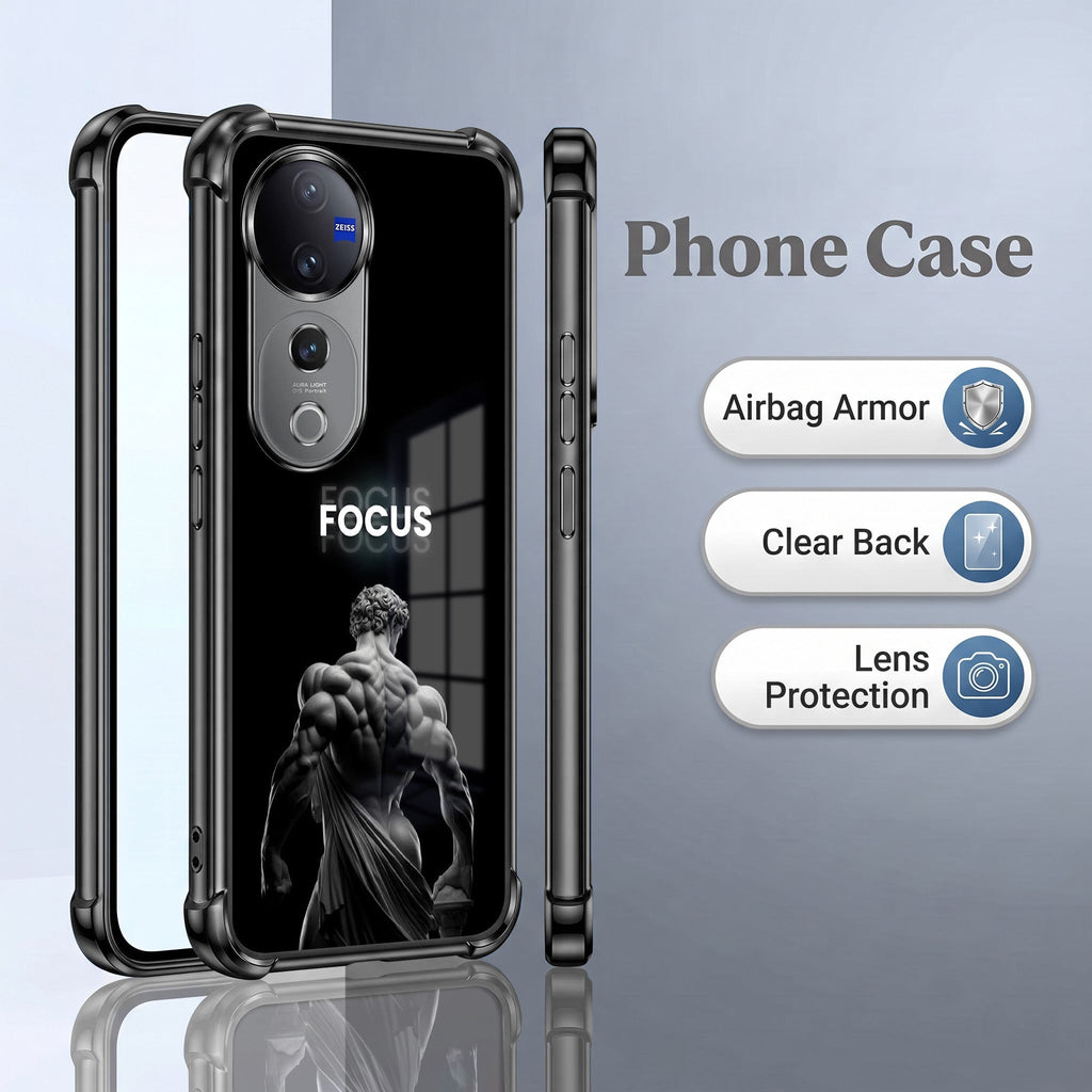 Vivo V40 Pro 5G Focus Black Airbags Printed Back Case