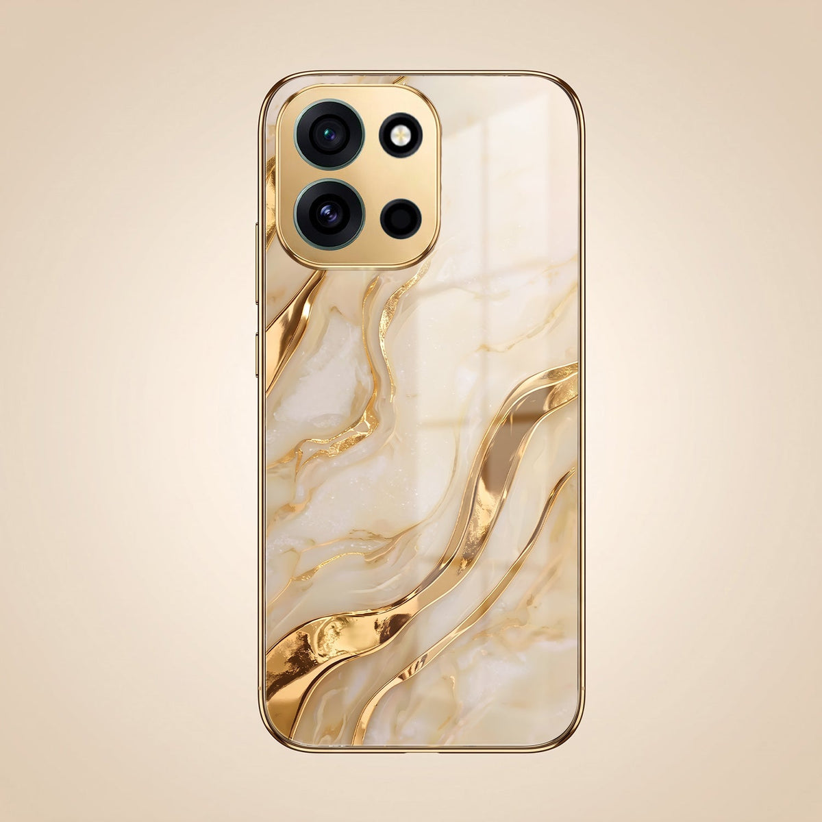 OnePlus Nord 6 5G Marvel Texture Gold Electroplated Glass Phone Back Case