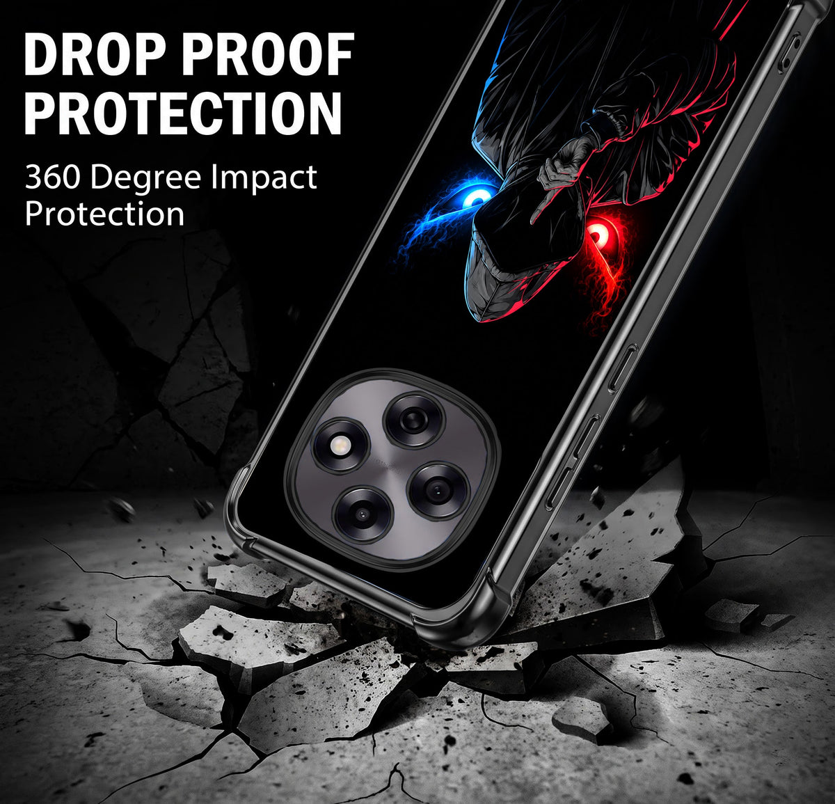 Oppo F31 Pro 5G Hooded Shadow Demon Black Airbags Printed Back Case