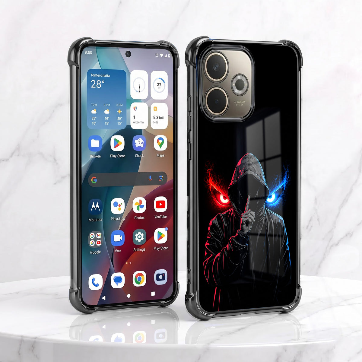 Oppo A5 Pro 5G Hooded Shadow Demon Black Airbags Printed Back Case