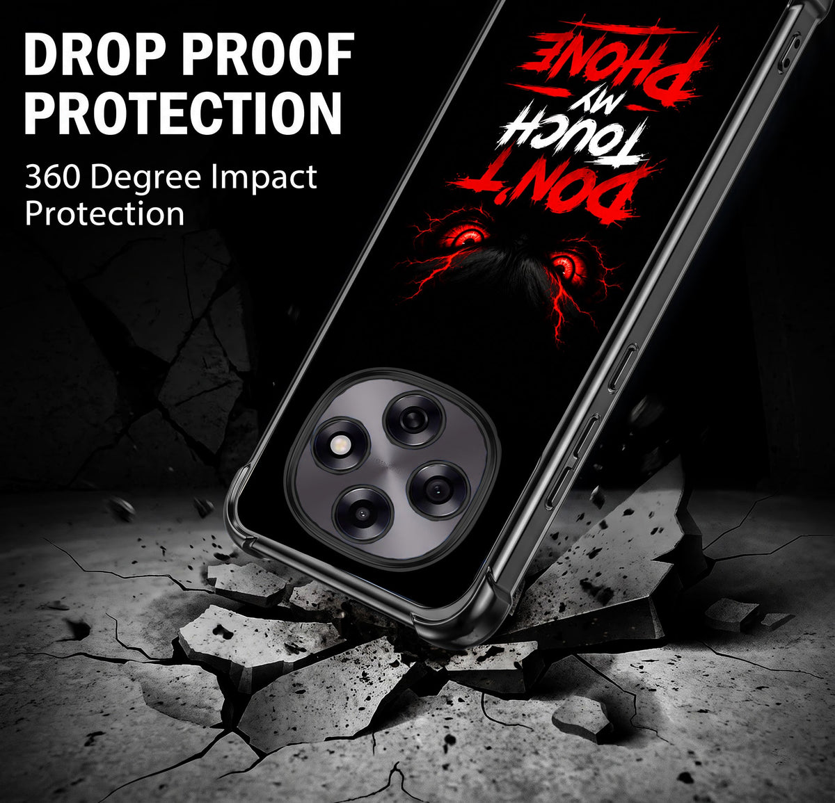 Oppo F31 Pro 5G Don't Touch My Phone Black Airbags Printed Back Case