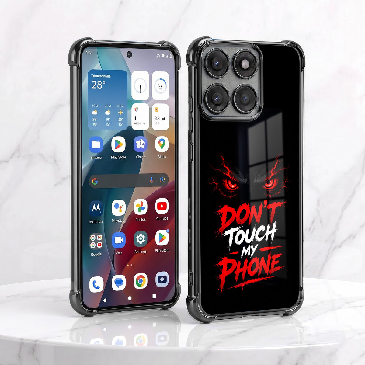 Motorola Edge 70 5G Don't Touch My Phone Black Airbags Printed Back Case