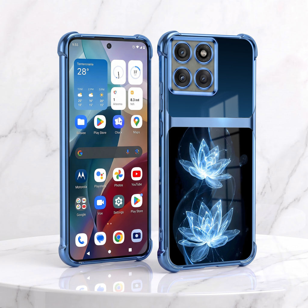 Motorola Edge 60 Pro 5G Celestial Lotus Dual-Tone Transparent Blue Airbags Case