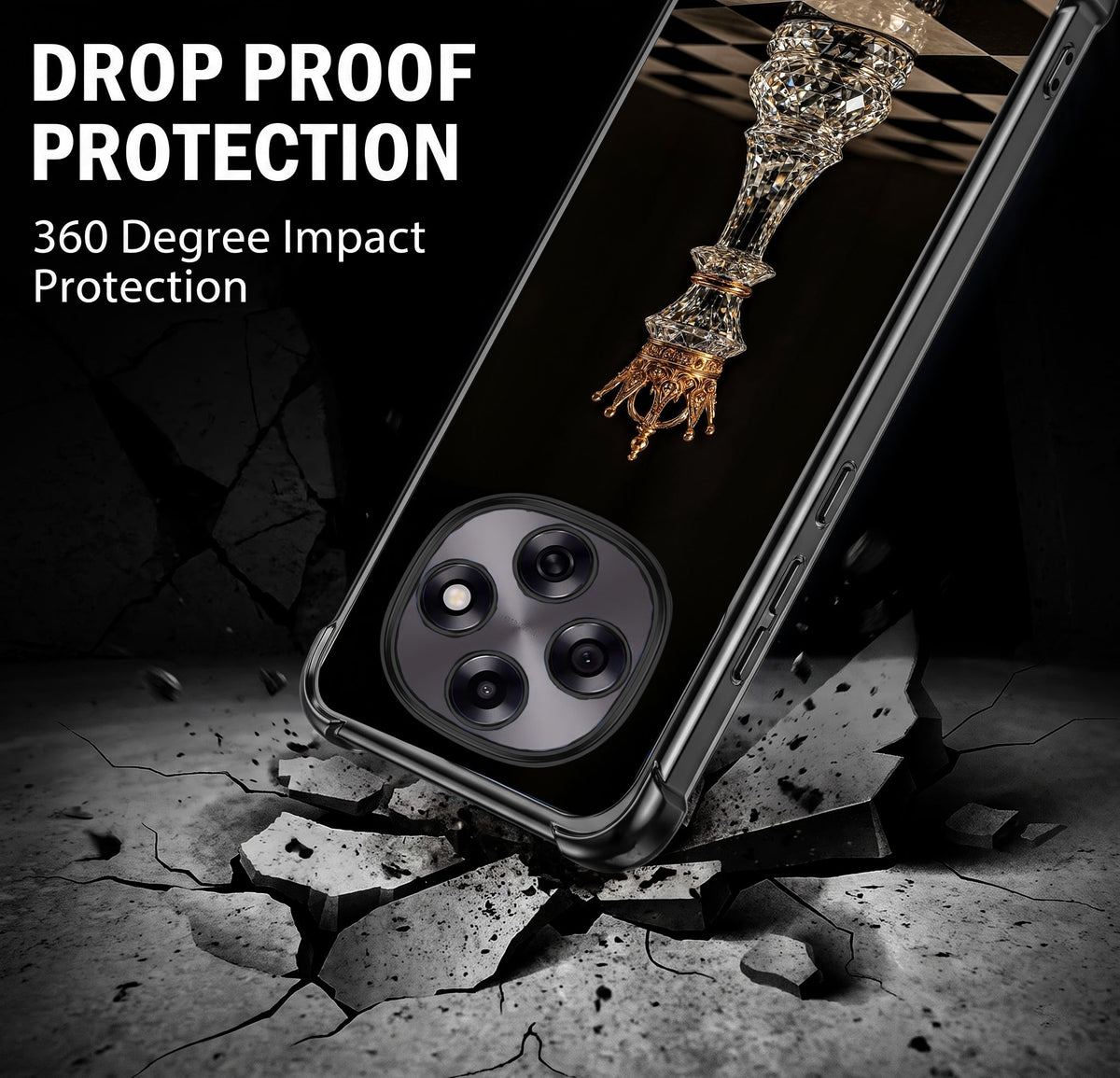 Oppo F31 Pro 5G Chess King Black Airbags Printed Back Case