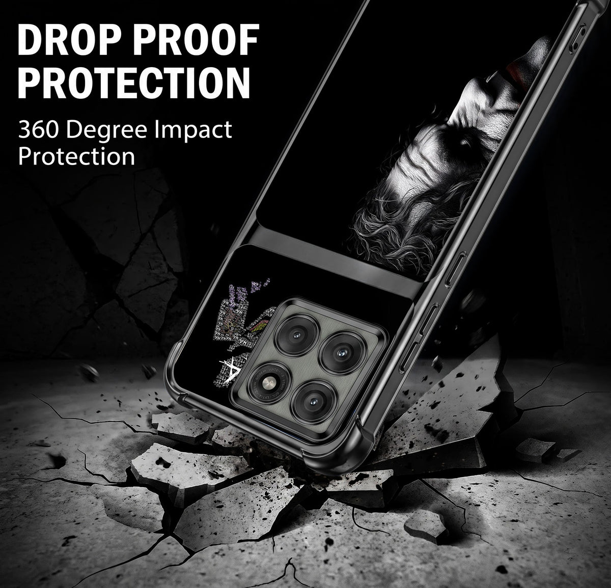 Motorola Edge 60 Pro 5G Joker Smile Dual-Tone Transparent Black Airbags Case