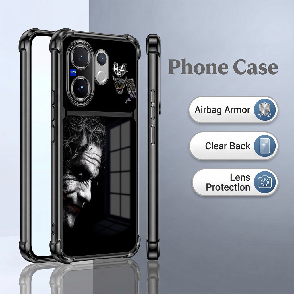 Vivo V60 5G Joker Smile Dual-Tone Transparent Black Airbags Case