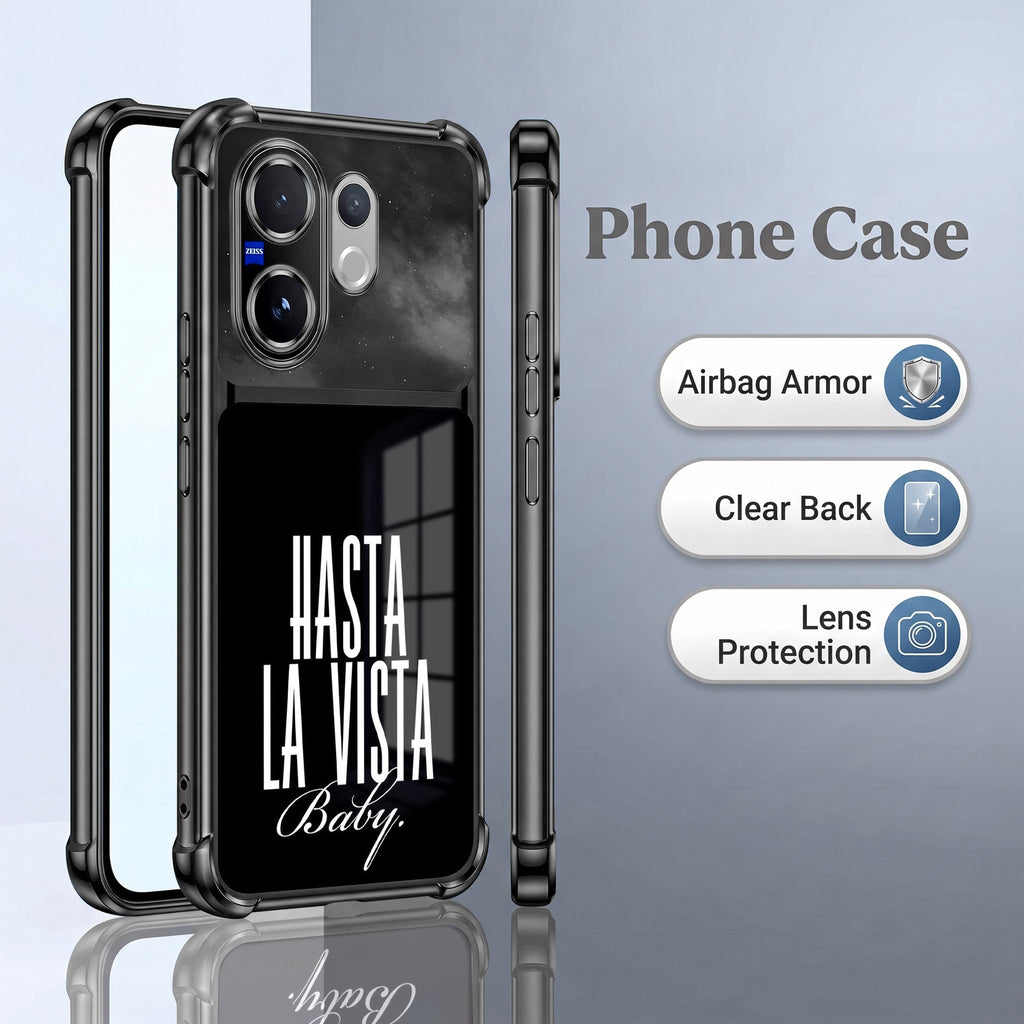 Vivo V60 5G Hasta La Vista Dual-Tone Transparent Black Airbags Case