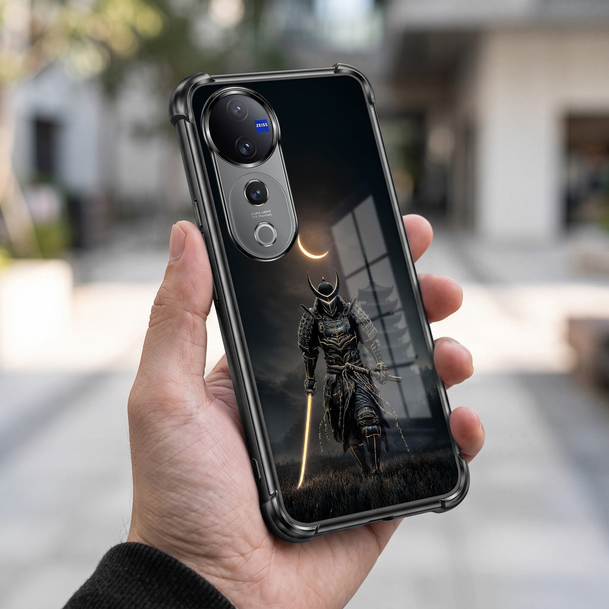 Vivo V40 Pro 5G Samurai Warrior Black Airbags Printed Back Case