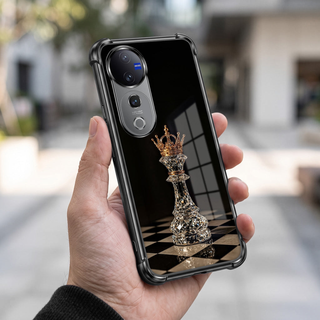 Vivo V40 Pro 5G Chess King Black Airbags Printed Back Case