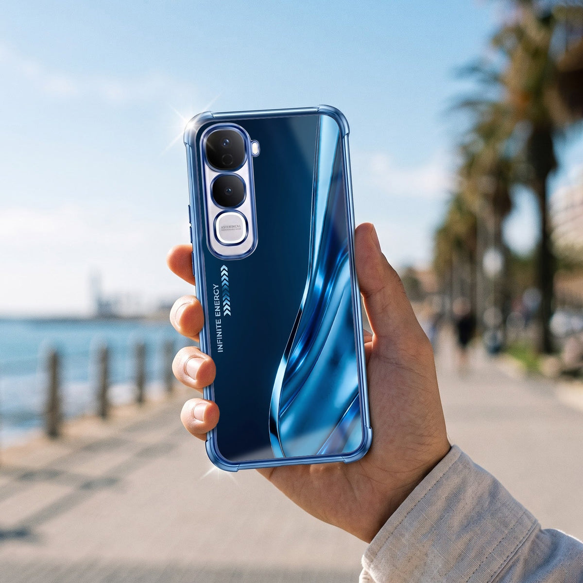 Vivo Y400 Pro 5G Premium Infinity Energy Blue Airbags Printed Back Case