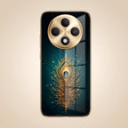 OPPO F27 Pro+ 5G Golden Peacock Feather Gold Electroplated Glass Phone Back Case