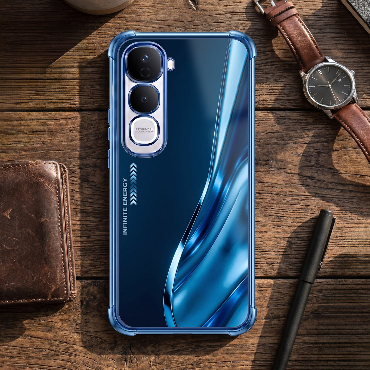 Vivo Y400 Pro 5G Premium Infinity Energy Blue Airbags Printed Back Case
