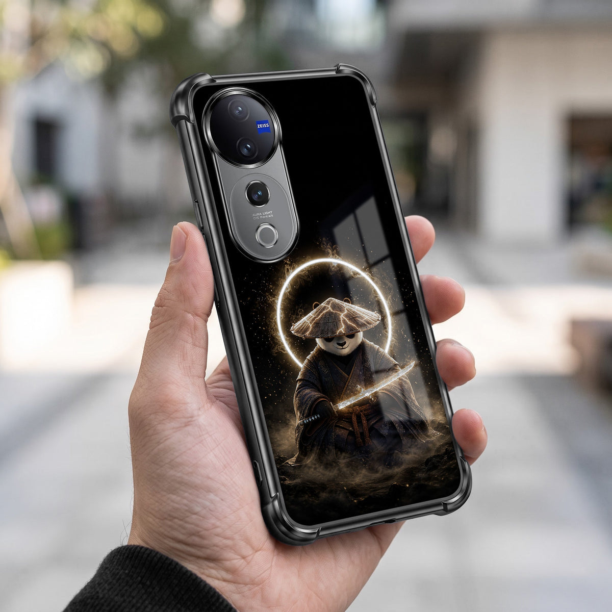 Vivo V40 Pro 5G Warrior Panda Black Airbags Printed Back Case