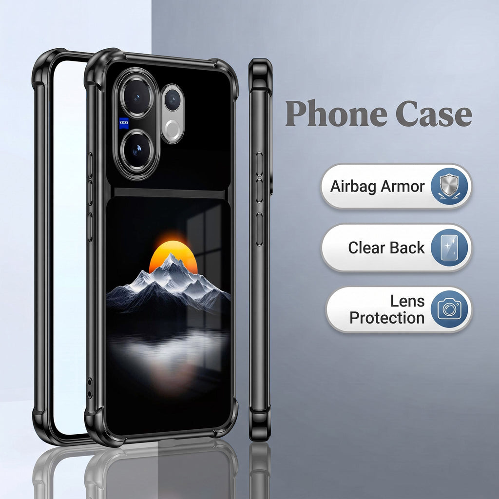 Vivo V60 5G Golden Sunset Dual-Tone Transparent Black Airbags Case