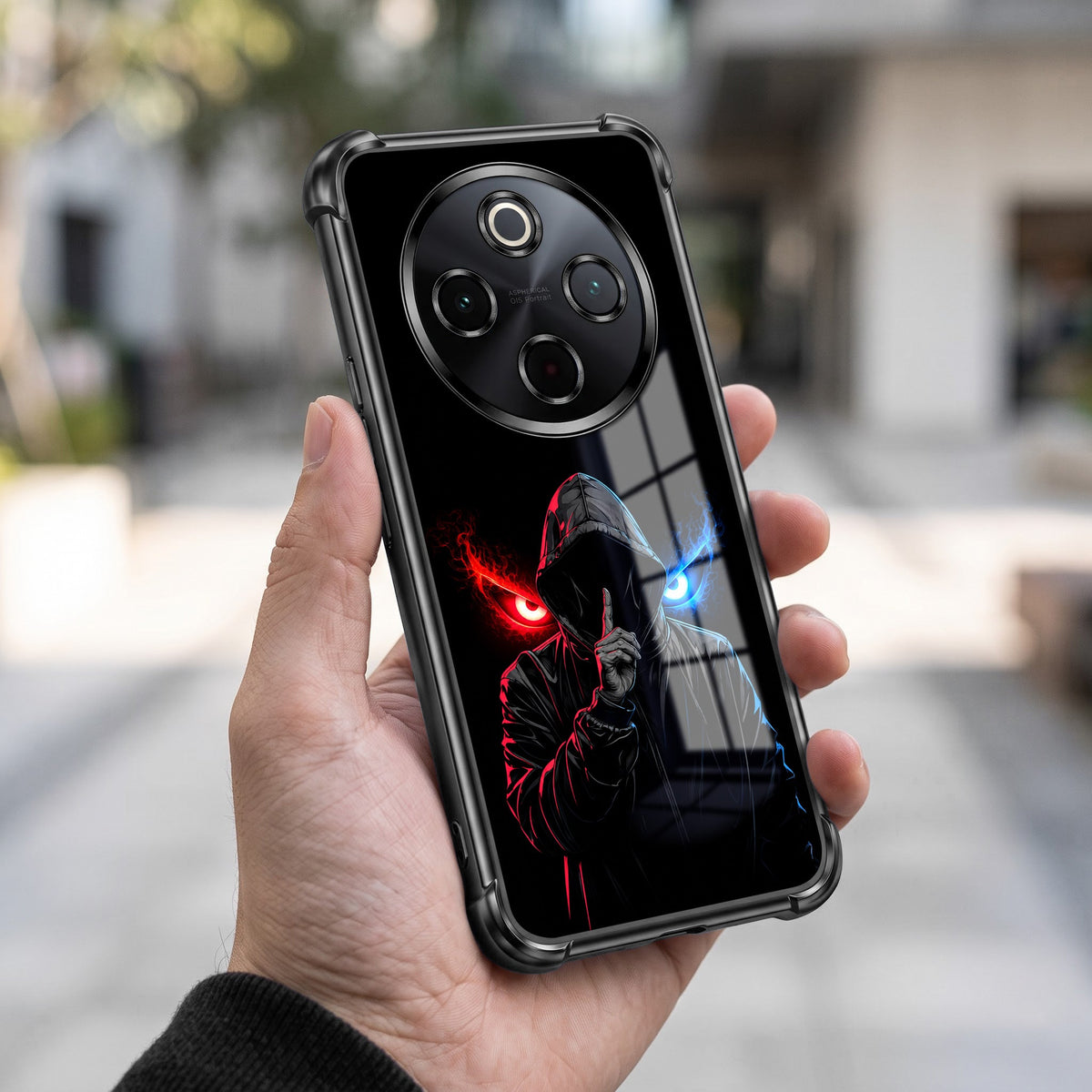 Vivo T4 5G Hooded Shadow Demon Black Airbags Printed Back Case